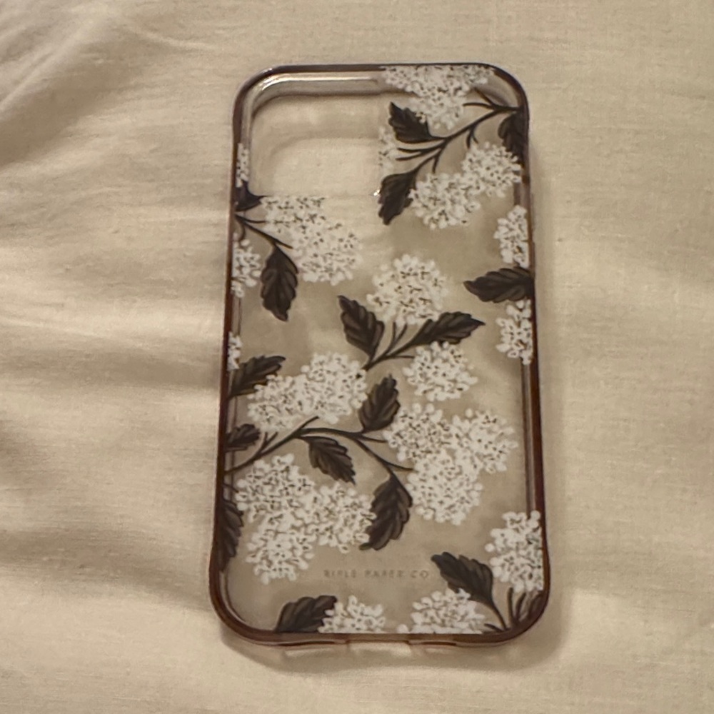 Rifle Paper Co. Clear Floral Phone Case - White and Brown